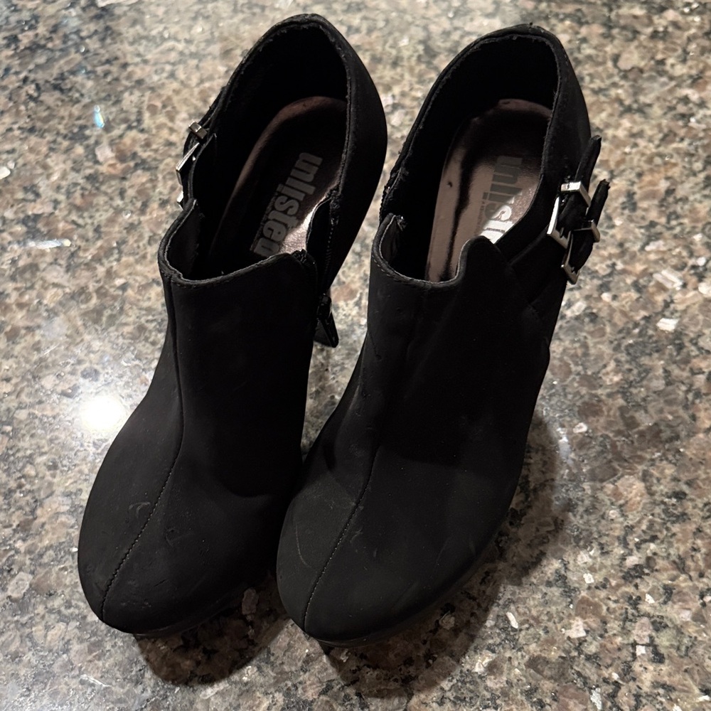 Unlisted Women's Black Ankle Booties with Buckle